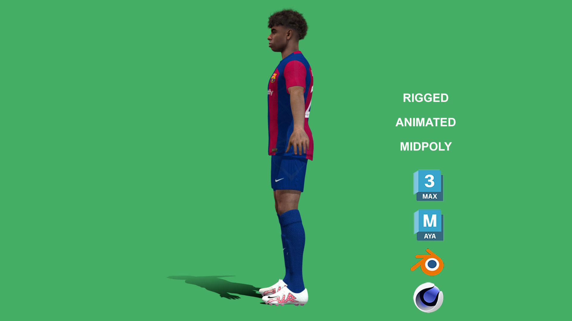 3D Rigged Lamine Yamal Barcelona 2024 3D model_11