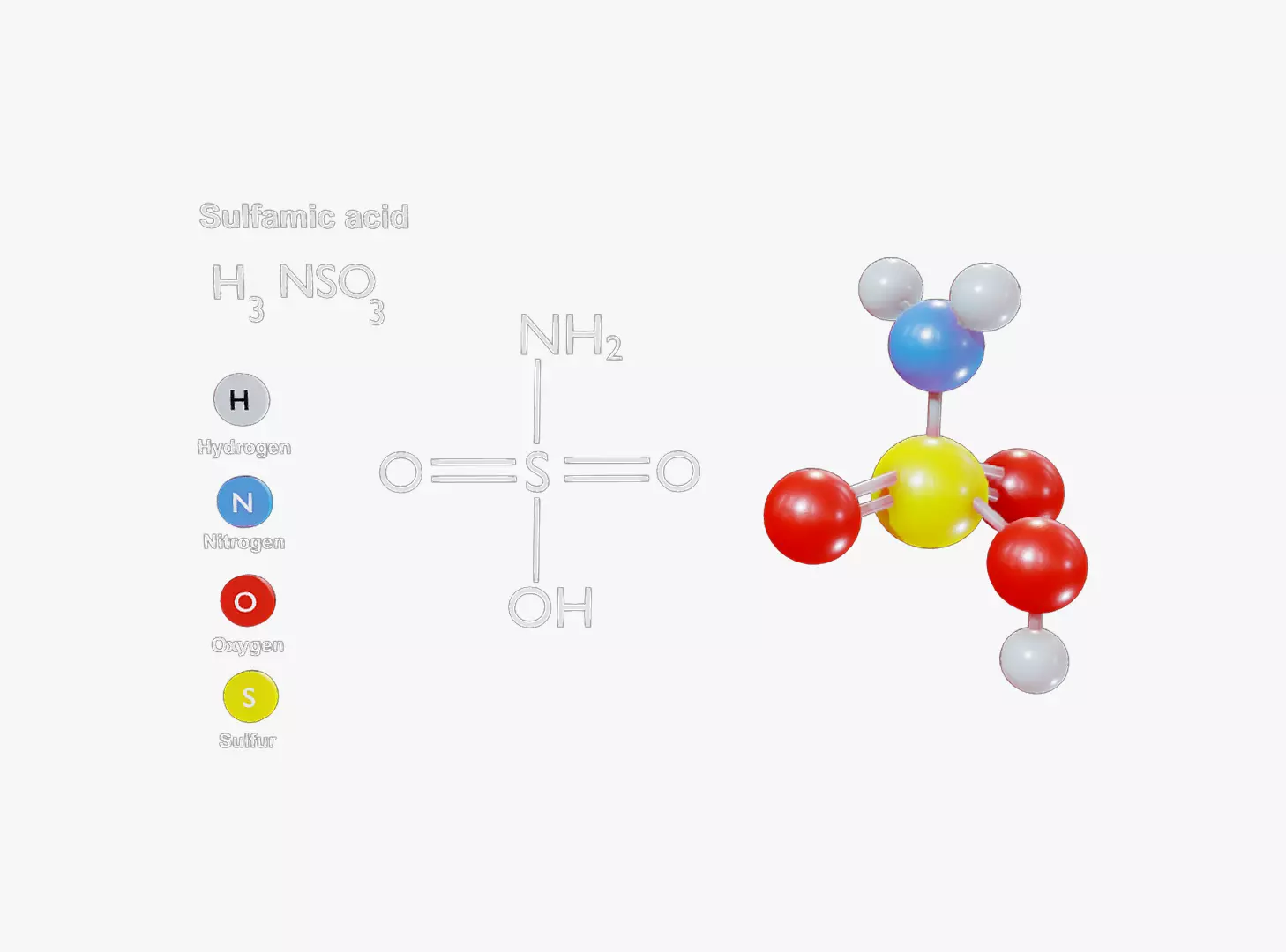 Sulfamic Acid 3D model