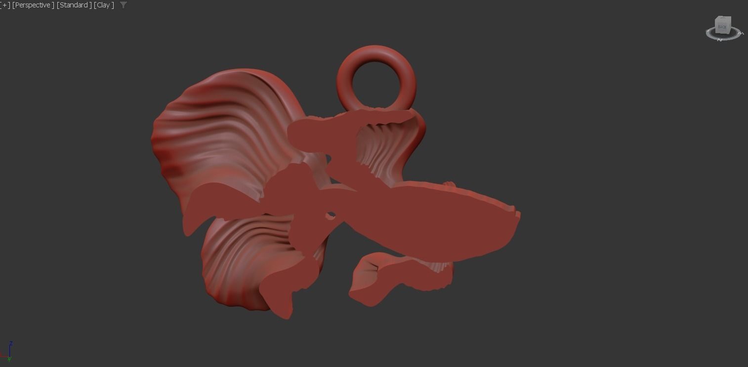 goldfish gold pendant jewelry 3D print model_6