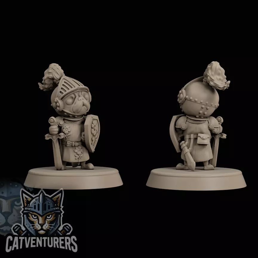 Sir Snortington Pug Knight 3D print model_0