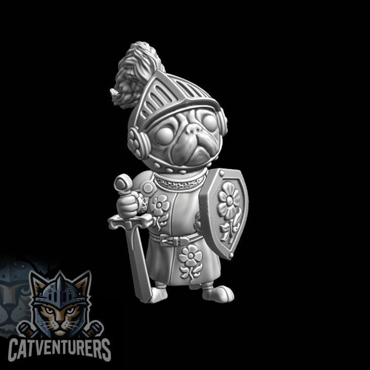 Sir Snortington Pug Knight 3D print model_2