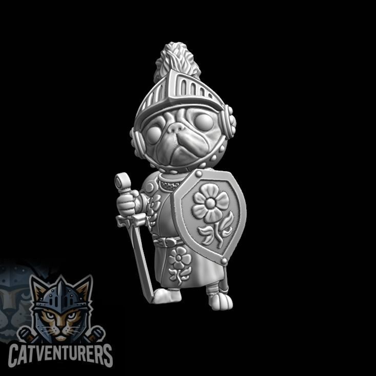 Sir Snortington Pug Knight 3D print model_3