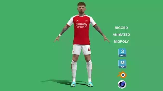 3D Rigged Ben White EPL 2024 3D model