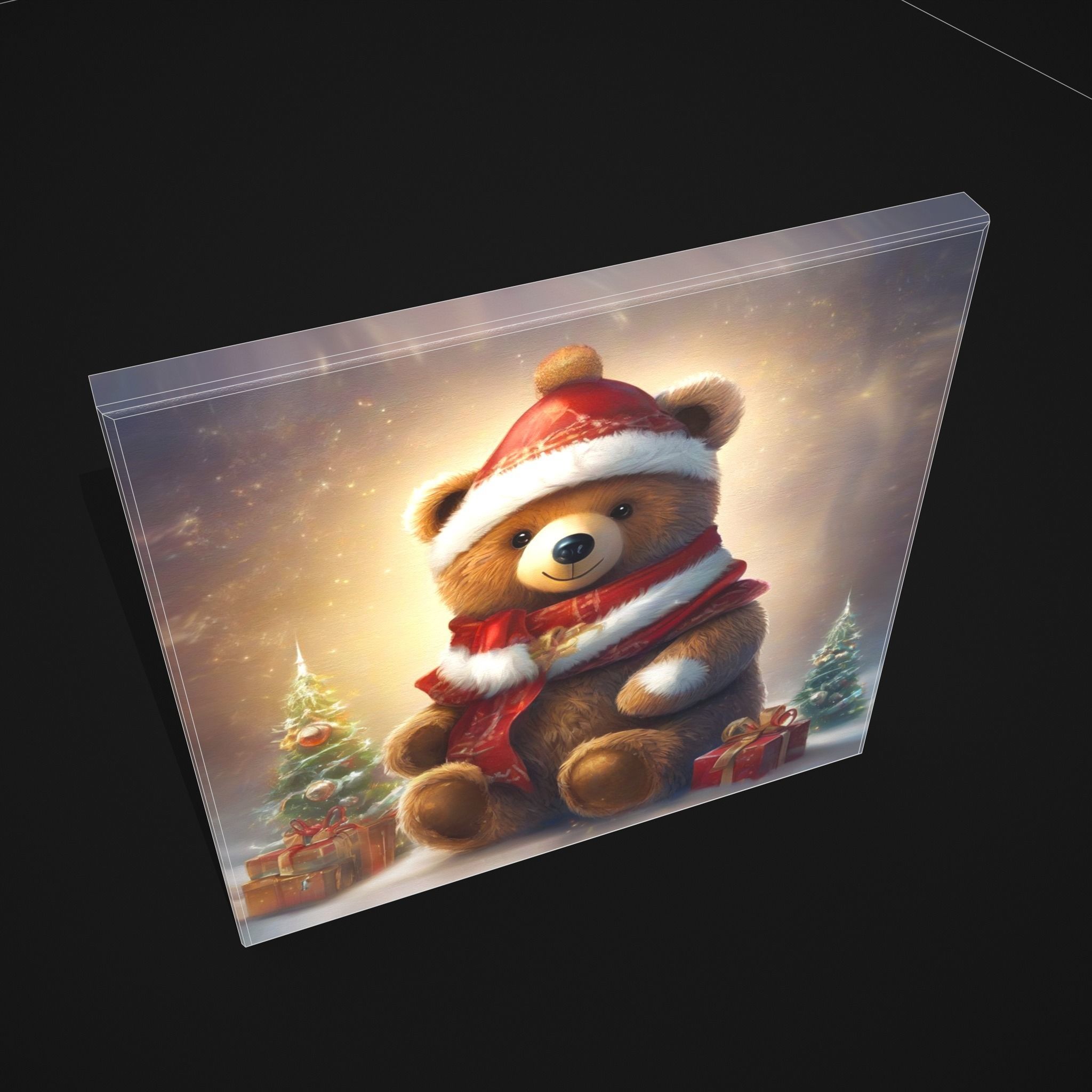 Christmas Bear Painting One Low-poly 3D model_10