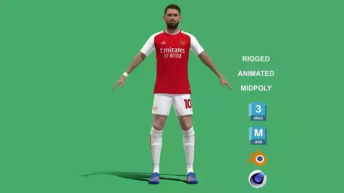 3D Rigged Jorginho EPL 2024 3D model