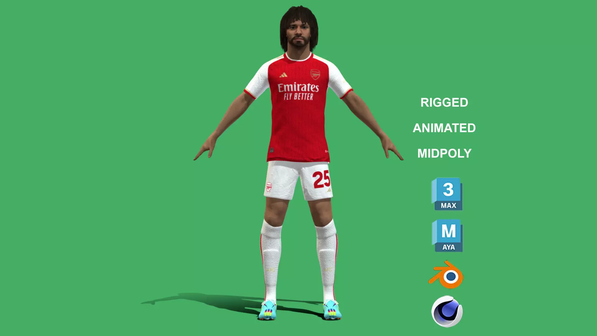 3D Rigged Mohamed Elneny EPL 2024 3D model