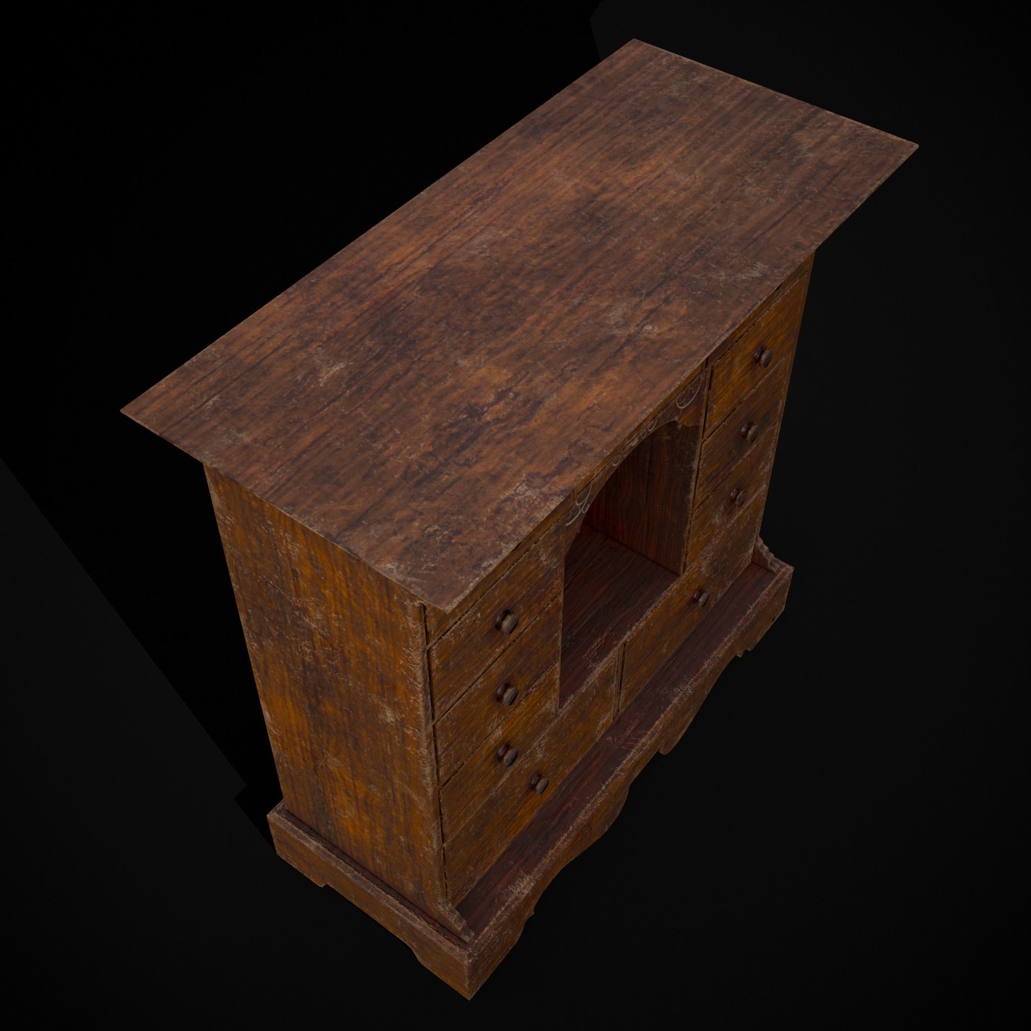 Welsh Spice Cabinet Low-poly 3D model_9