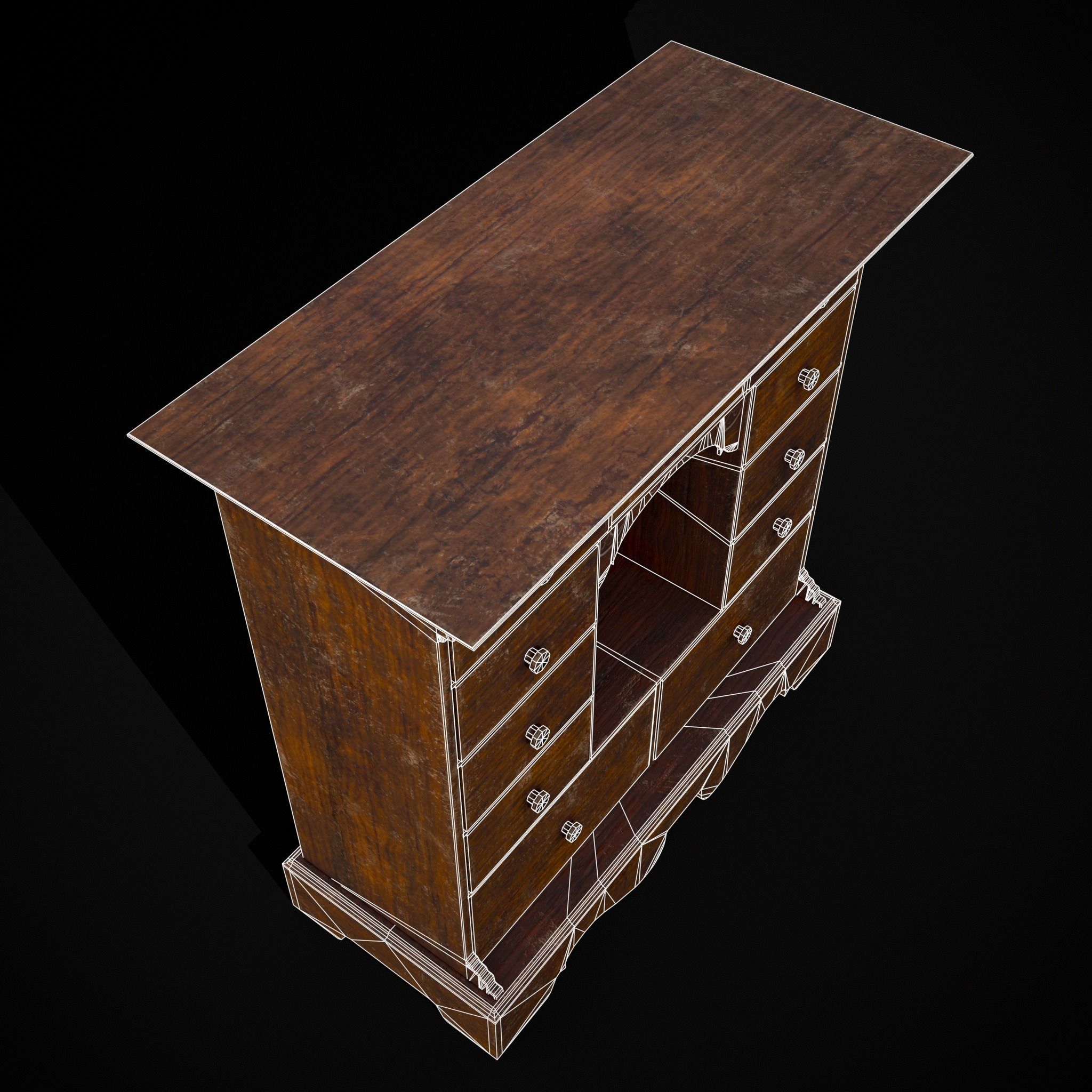 Welsh Spice Cabinet Low-poly 3D model_10