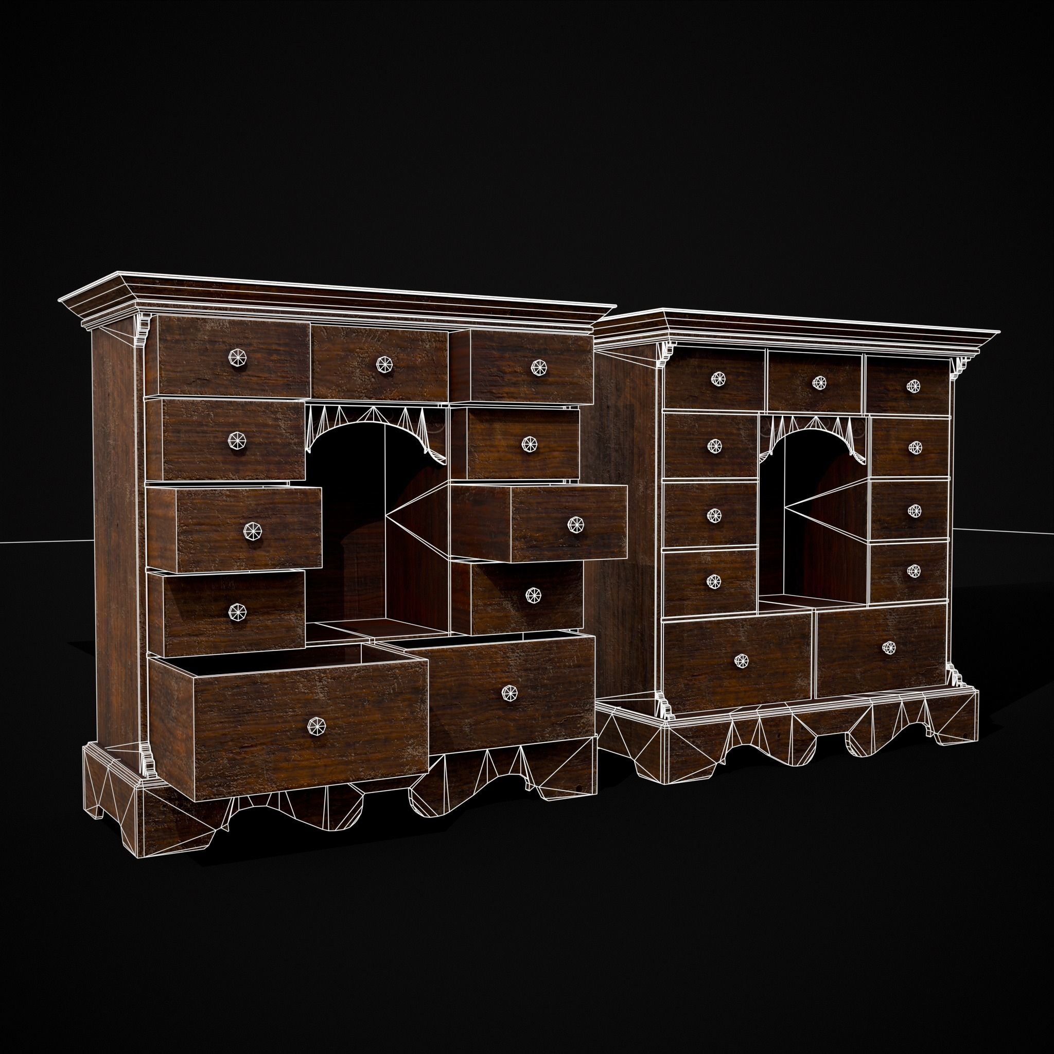 Welsh Spice Cabinet Low-poly 3D model_20