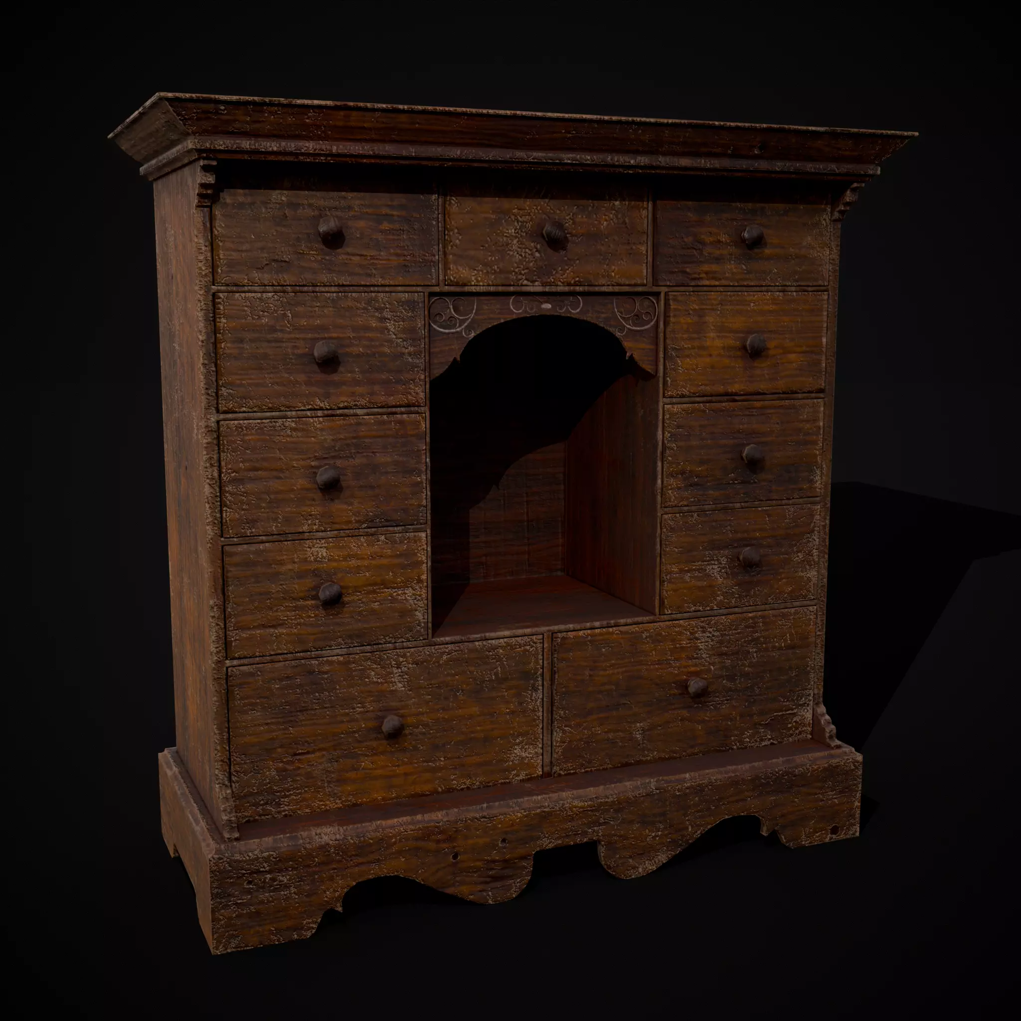 Welsh Spice Cabinet Low-poly 3D model_0