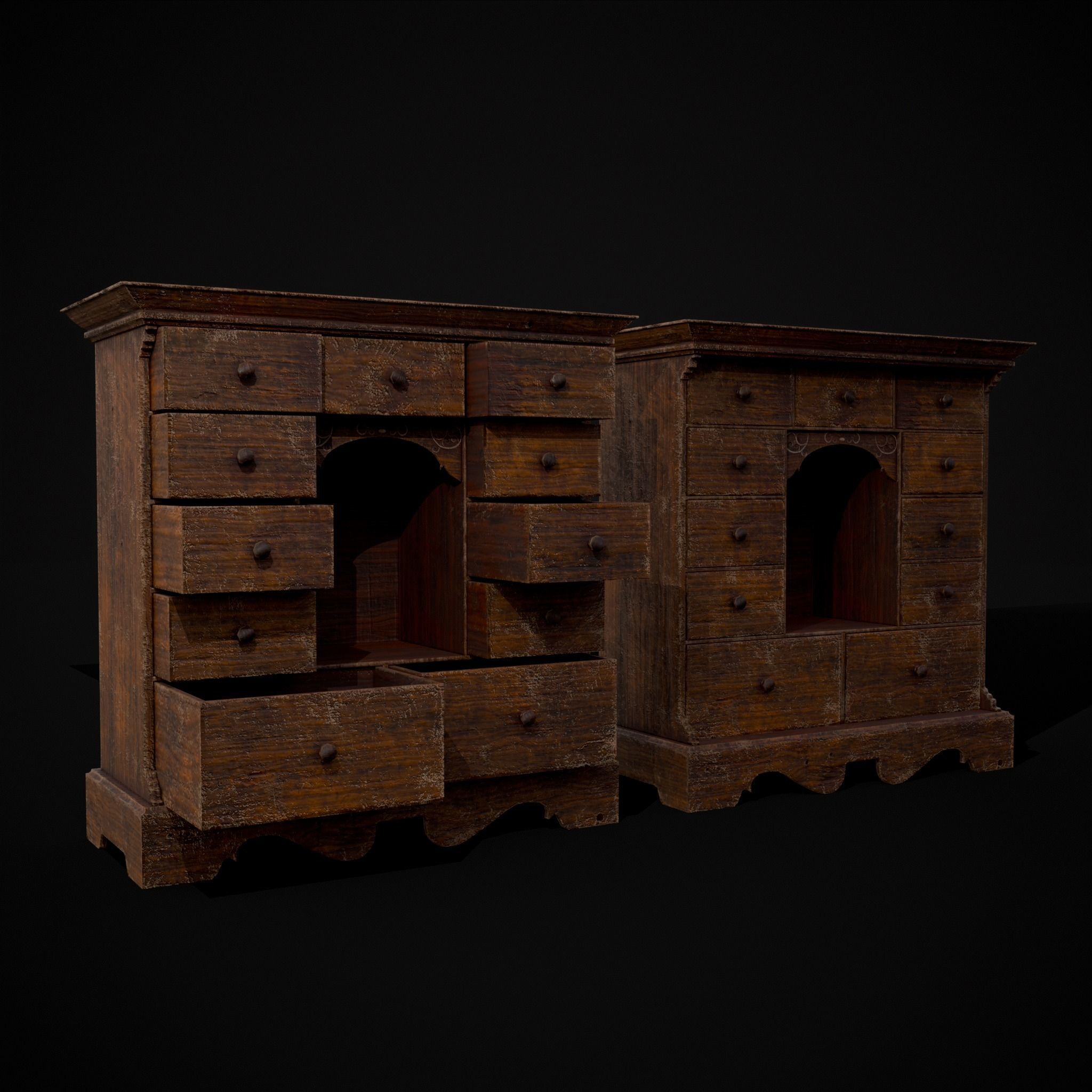 Welsh Spice Cabinet Low-poly 3D model_19
