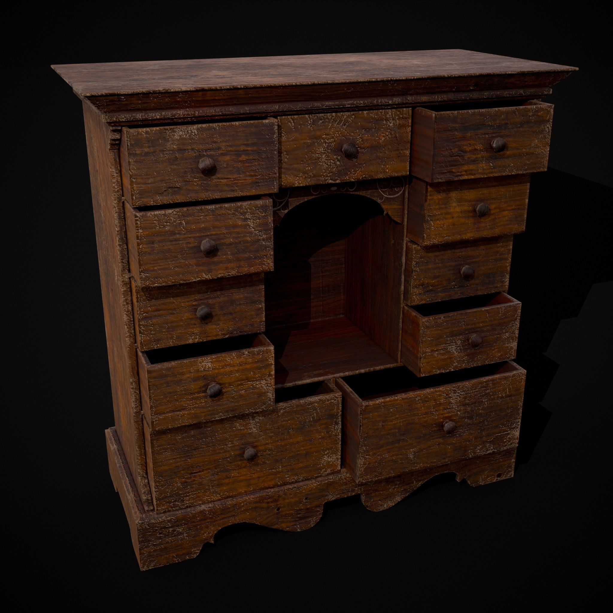 Welsh Spice Cabinet Low-poly 3D model_11