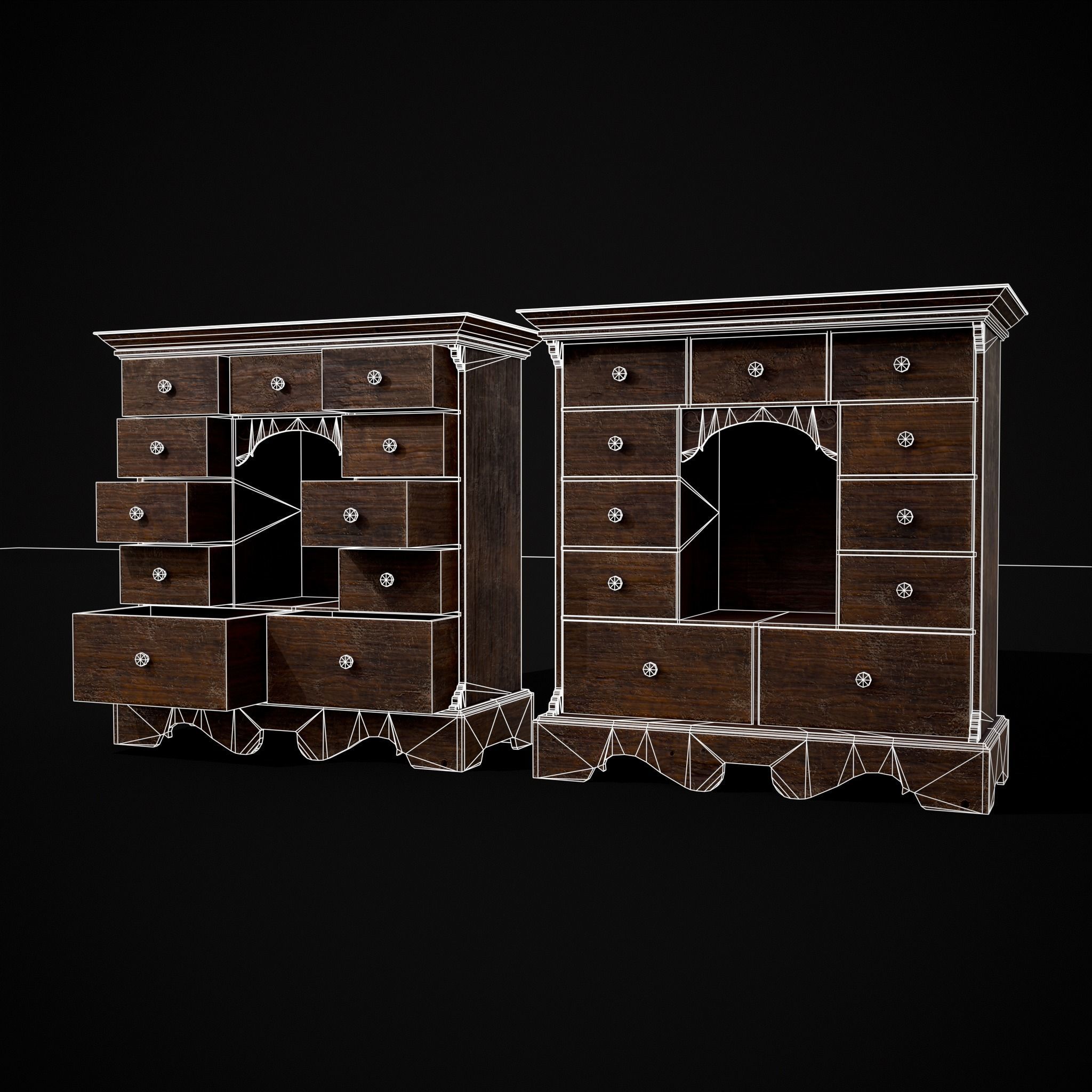 Welsh Spice Cabinet Low-poly 3D model_18