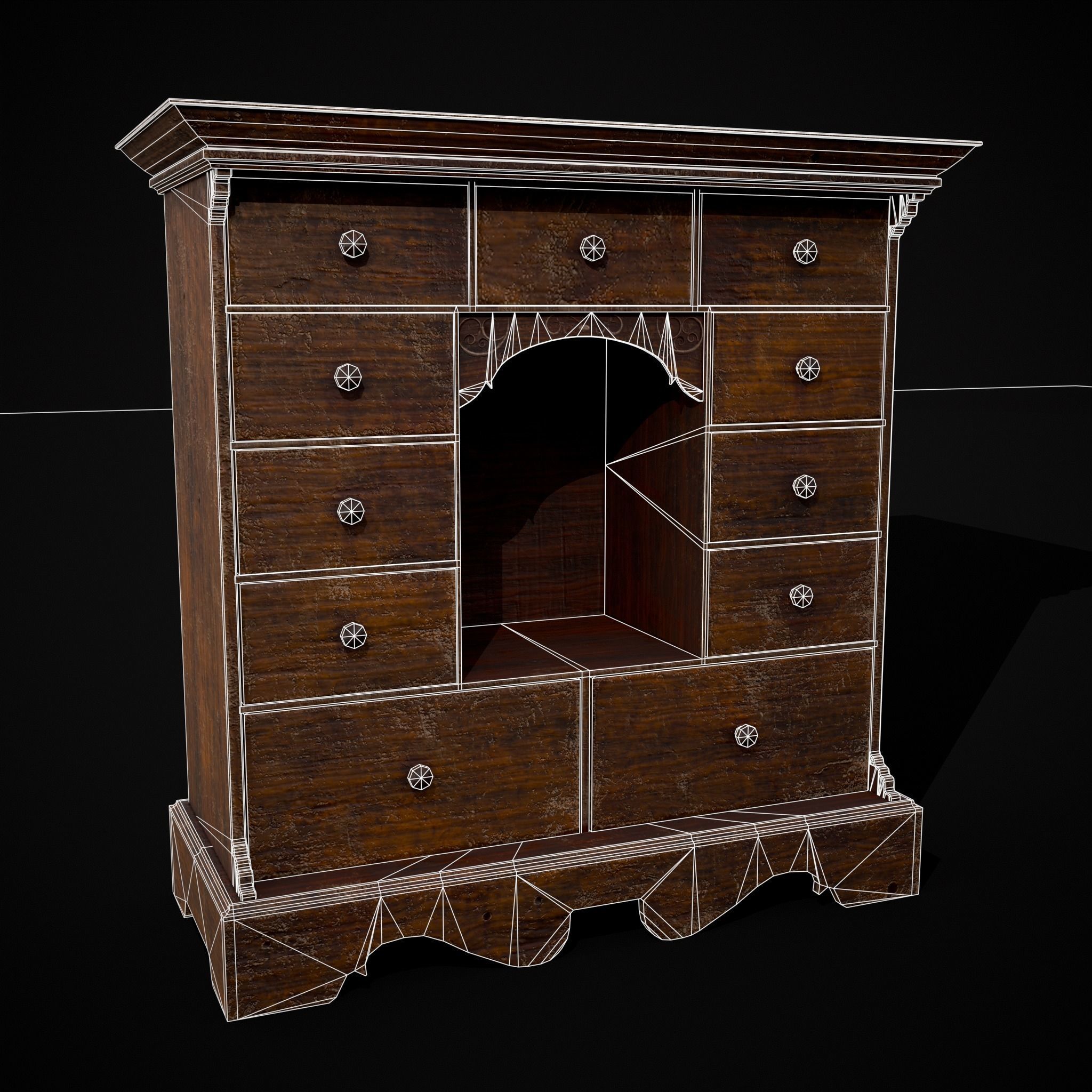 Welsh Spice Cabinet Low-poly 3D model_2