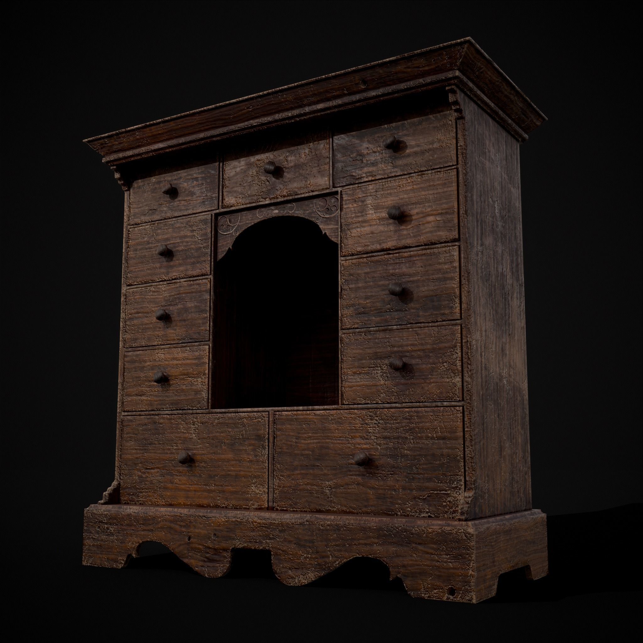 Welsh Spice Cabinet Low-poly 3D model_5