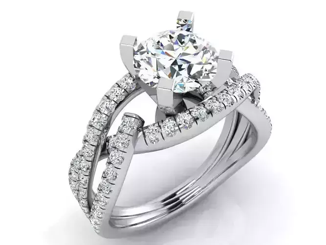 Round Cut Diamond Fashion Twisted Ring 3643