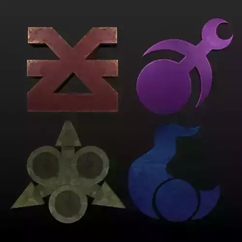 WARHAMMER 40K CHAOS GODS SYMBOLS Free low-poly 3D model