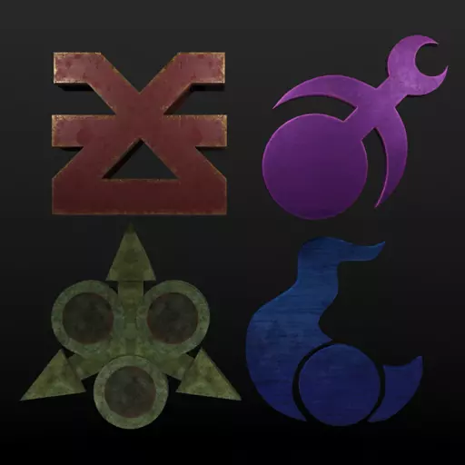 WARHAMMER 40K CHAOS GODS SYMBOLS Free low-poly 3D model_0