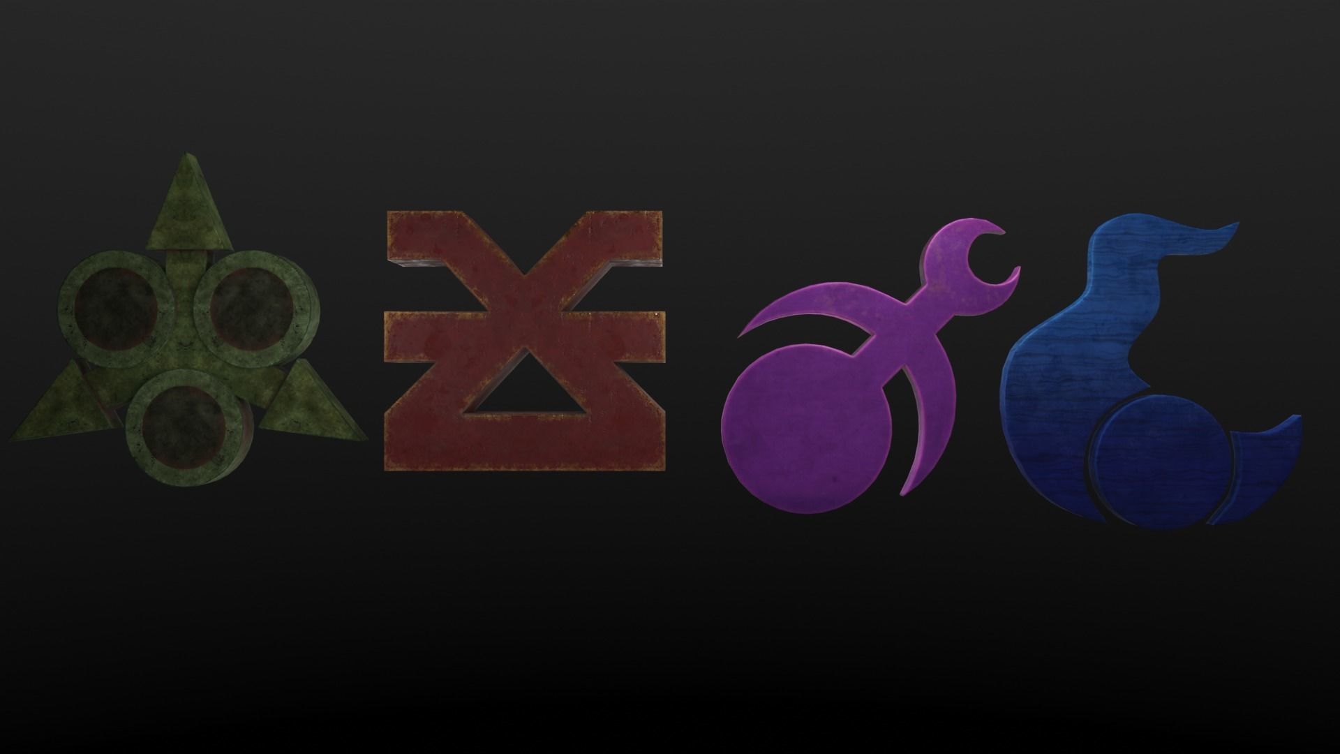 WARHAMMER 40K CHAOS GODS SYMBOLS Free low-poly 3D model_2