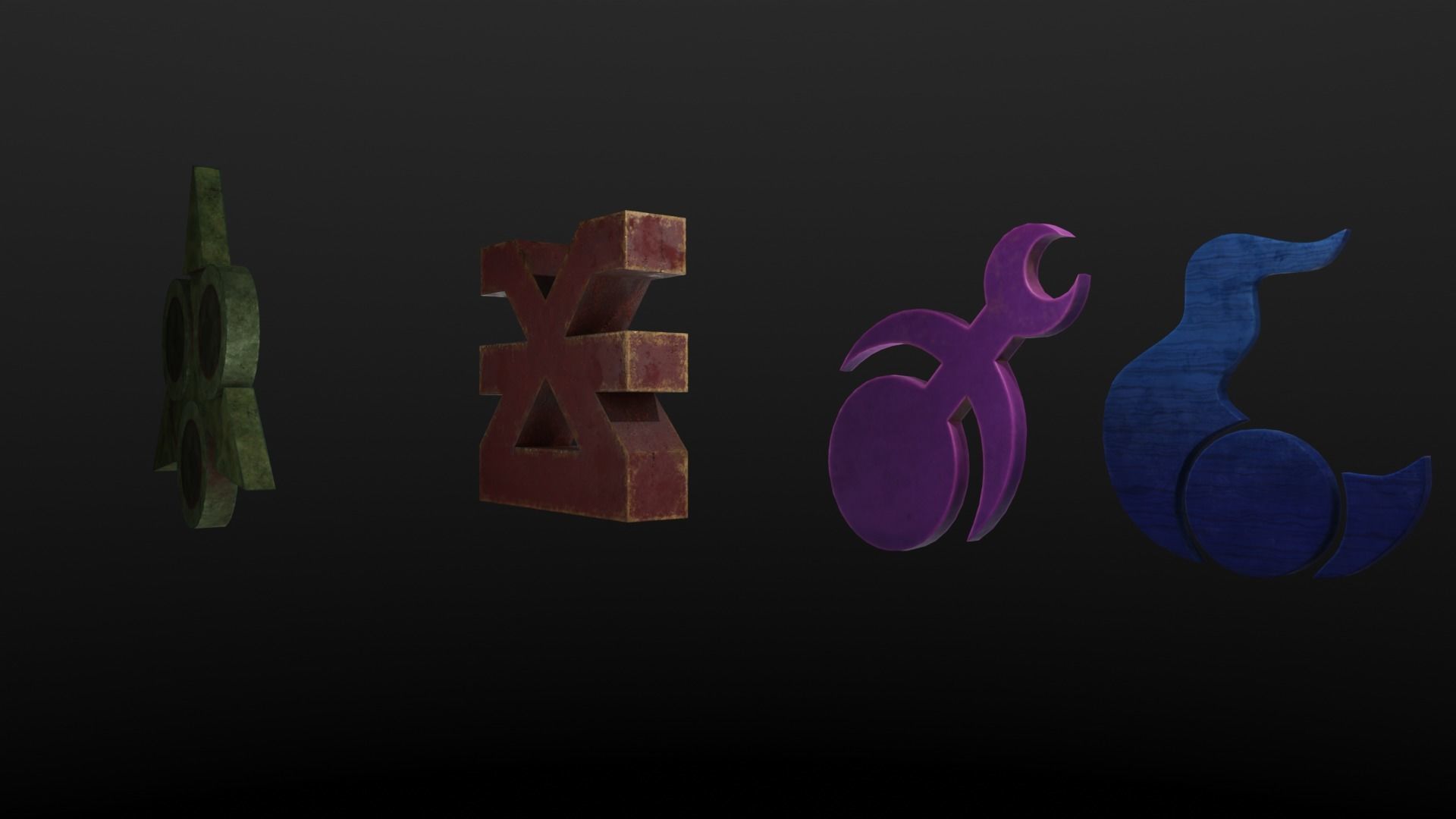WARHAMMER 40K CHAOS GODS SYMBOLS Free low-poly 3D model_3