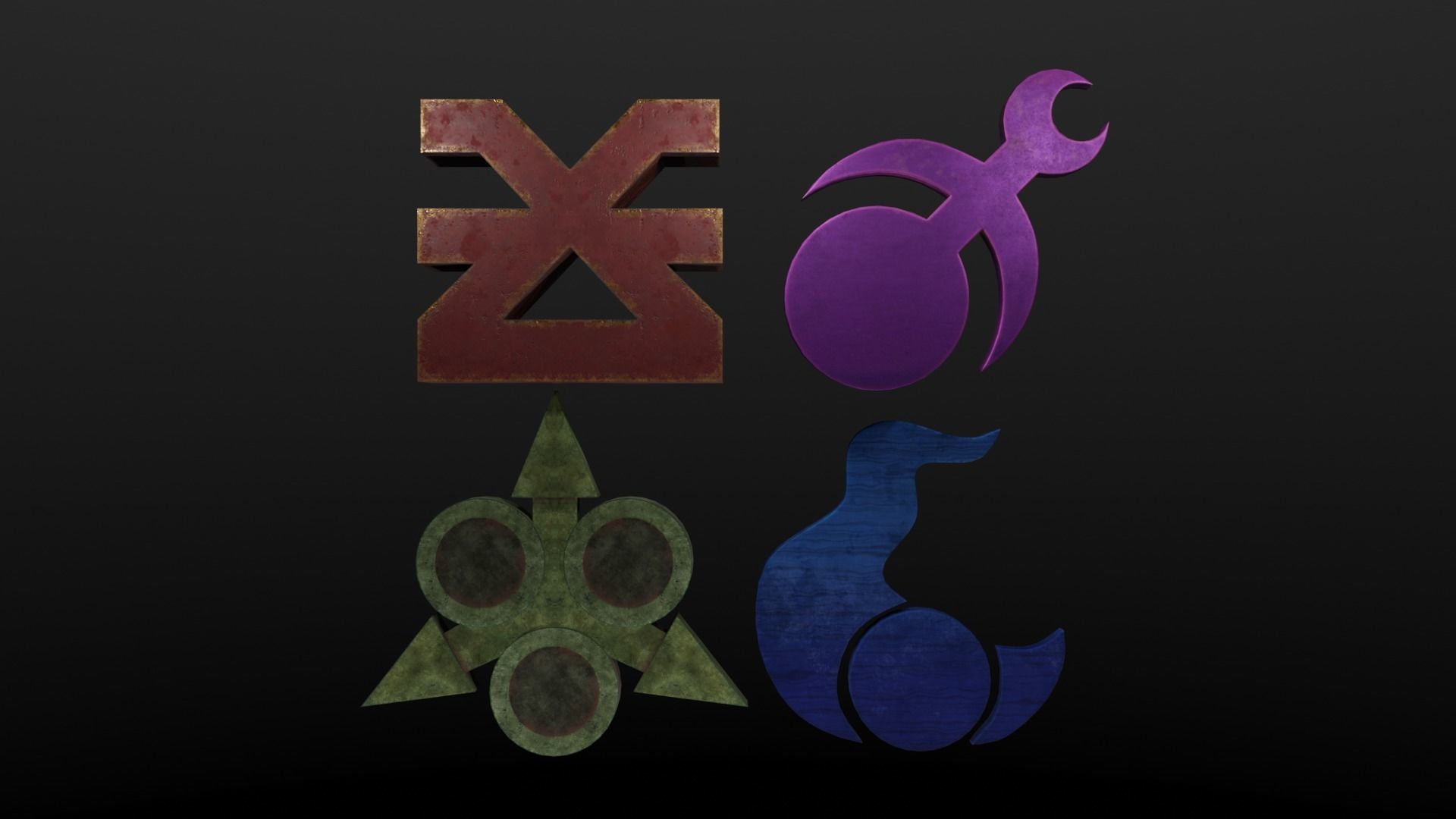 WARHAMMER 40K CHAOS GODS SYMBOLS Free low-poly 3D model_5