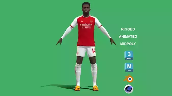 3D Rigged Eddie Nketiah EPL 2024 3D model