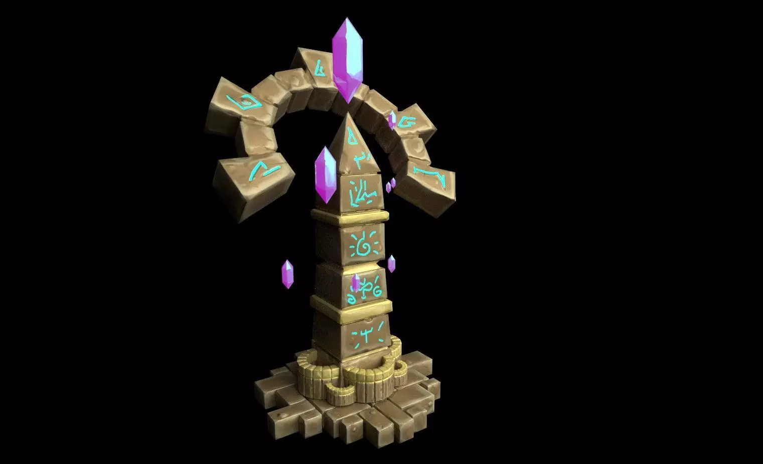 Sacred Stone Low-poly Low-poly 3D model_0