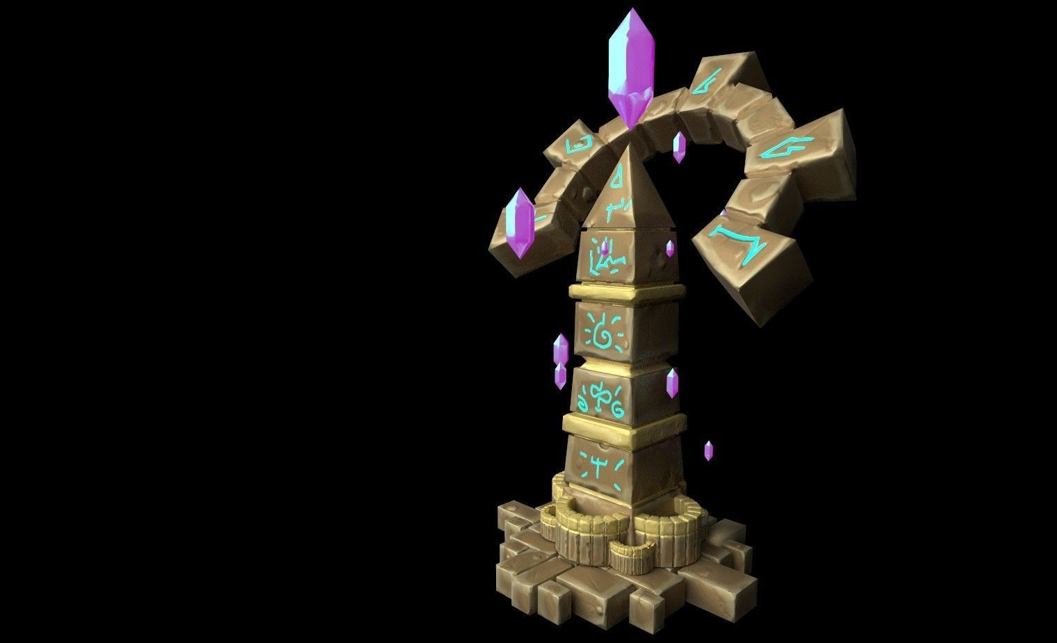 Sacred Stone Low-poly Low-poly 3D model_1