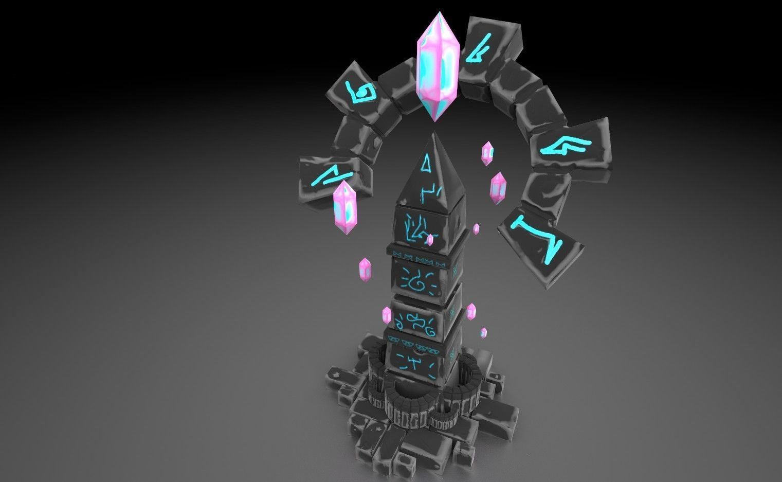 Sacred Stone Low-poly Low-poly 3D model_4