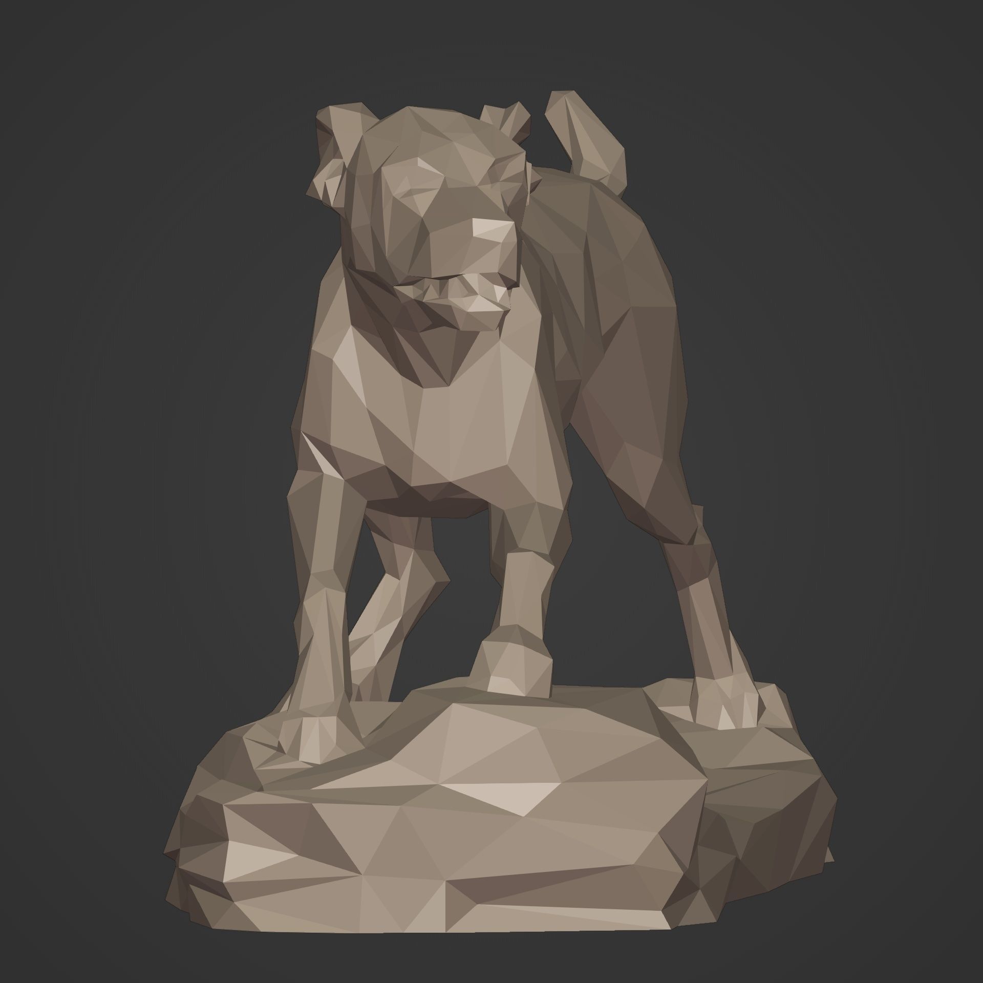 Dog Statue - 3D Print Ready 3D print model_7