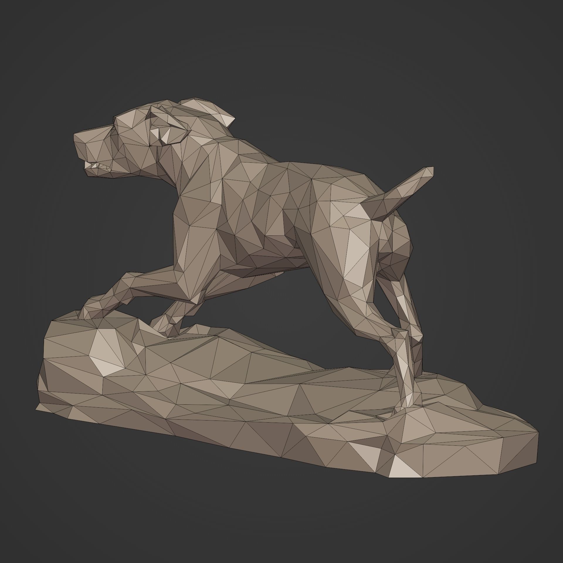 Dog Statue - 3D Print Ready 3D print model_12