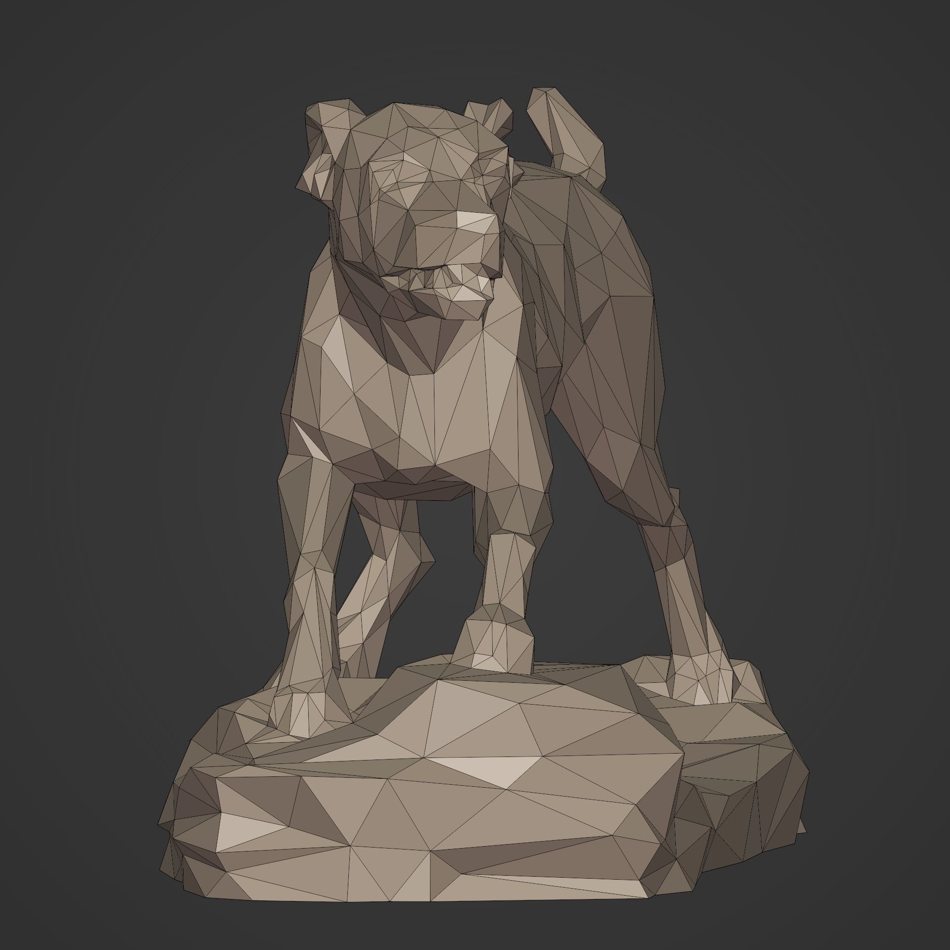 Dog Statue - 3D Print Ready 3D print model_8