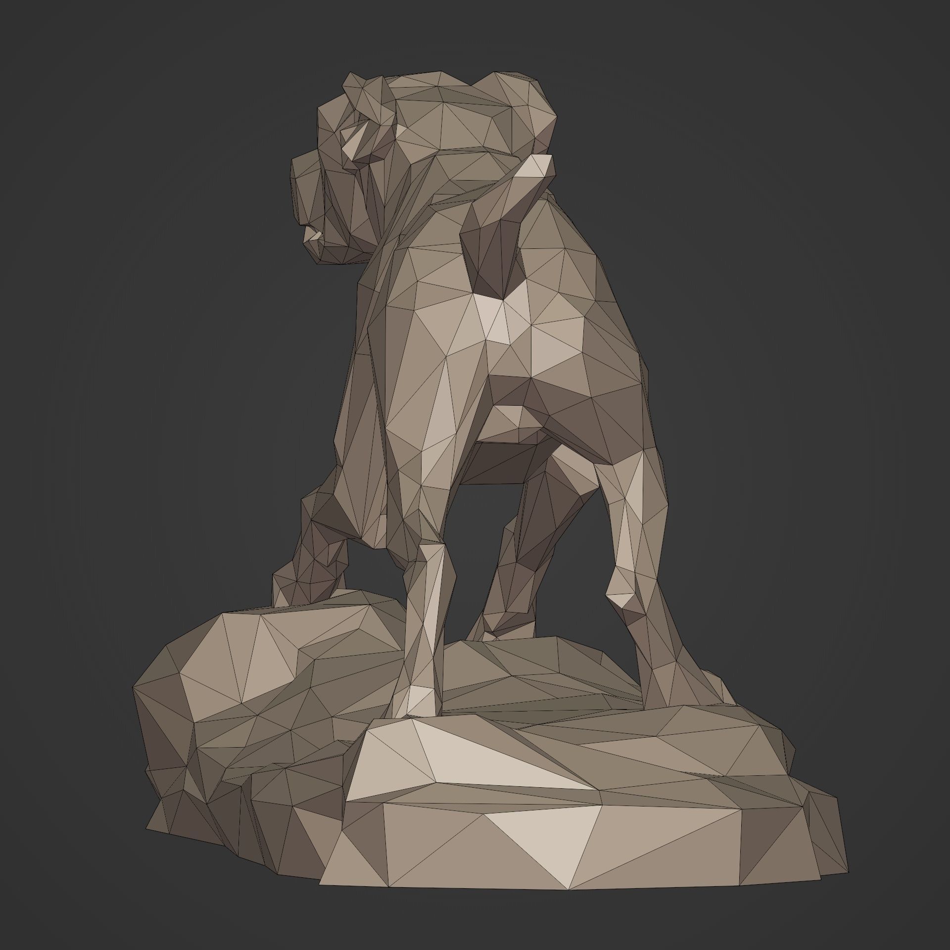 Dog Statue - 3D Print Ready 3D print model_10