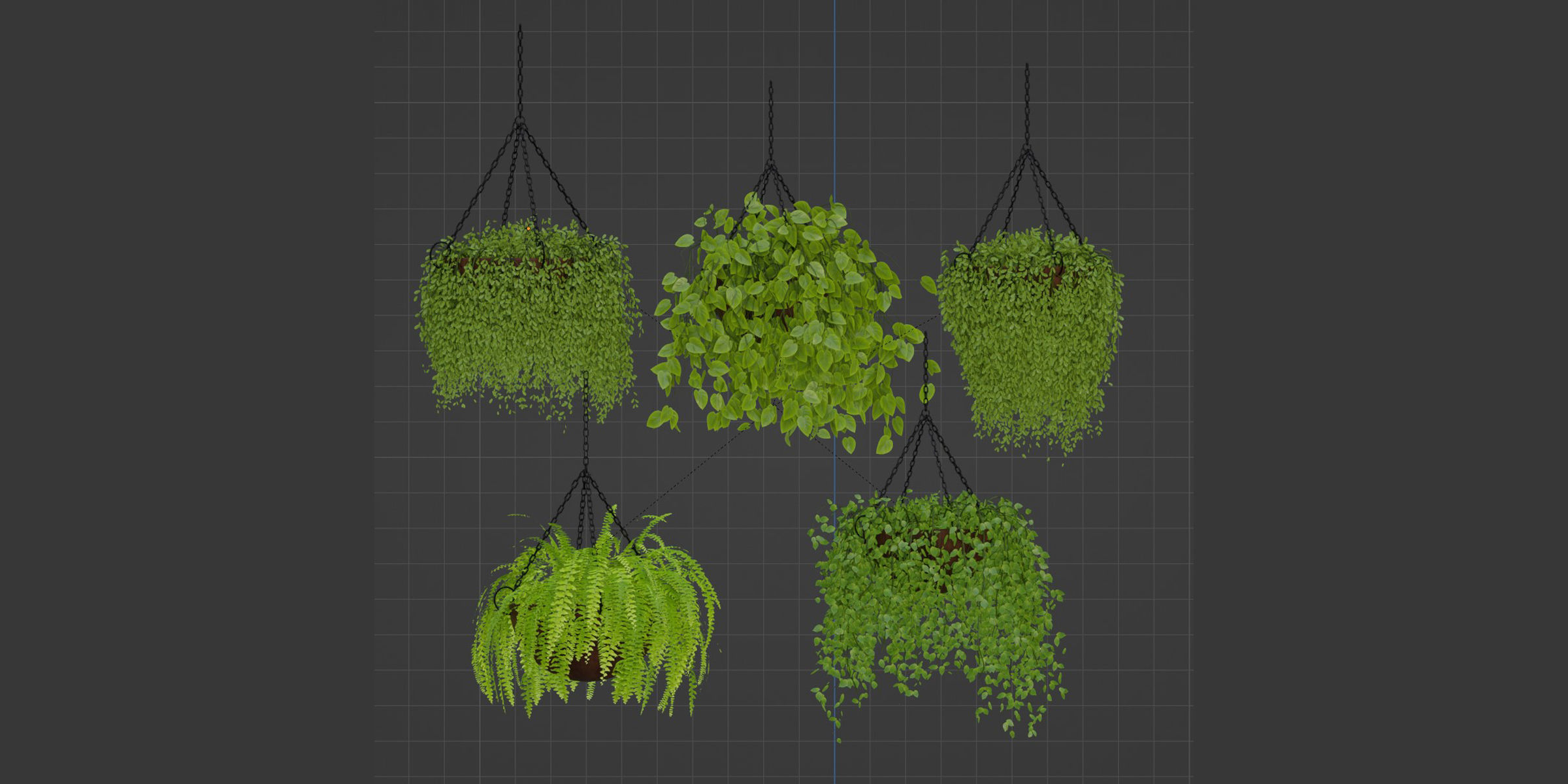 Hanging plants collection vol 142-Blender 3D model_8