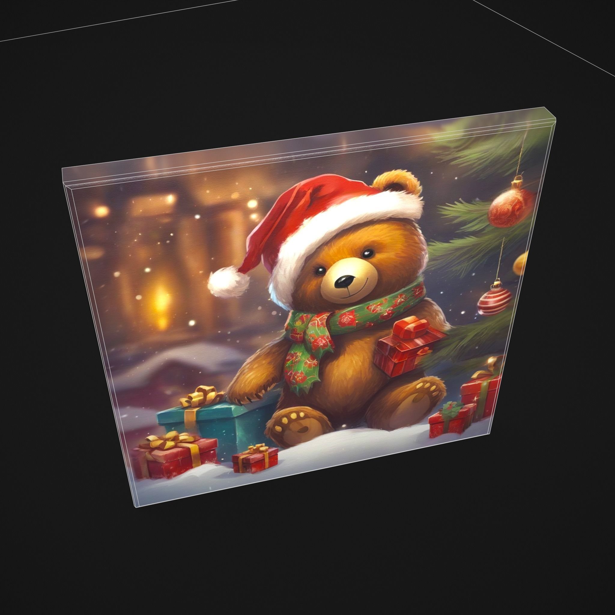 Christmas Bear Painting Two  Low-poly 3D model_10