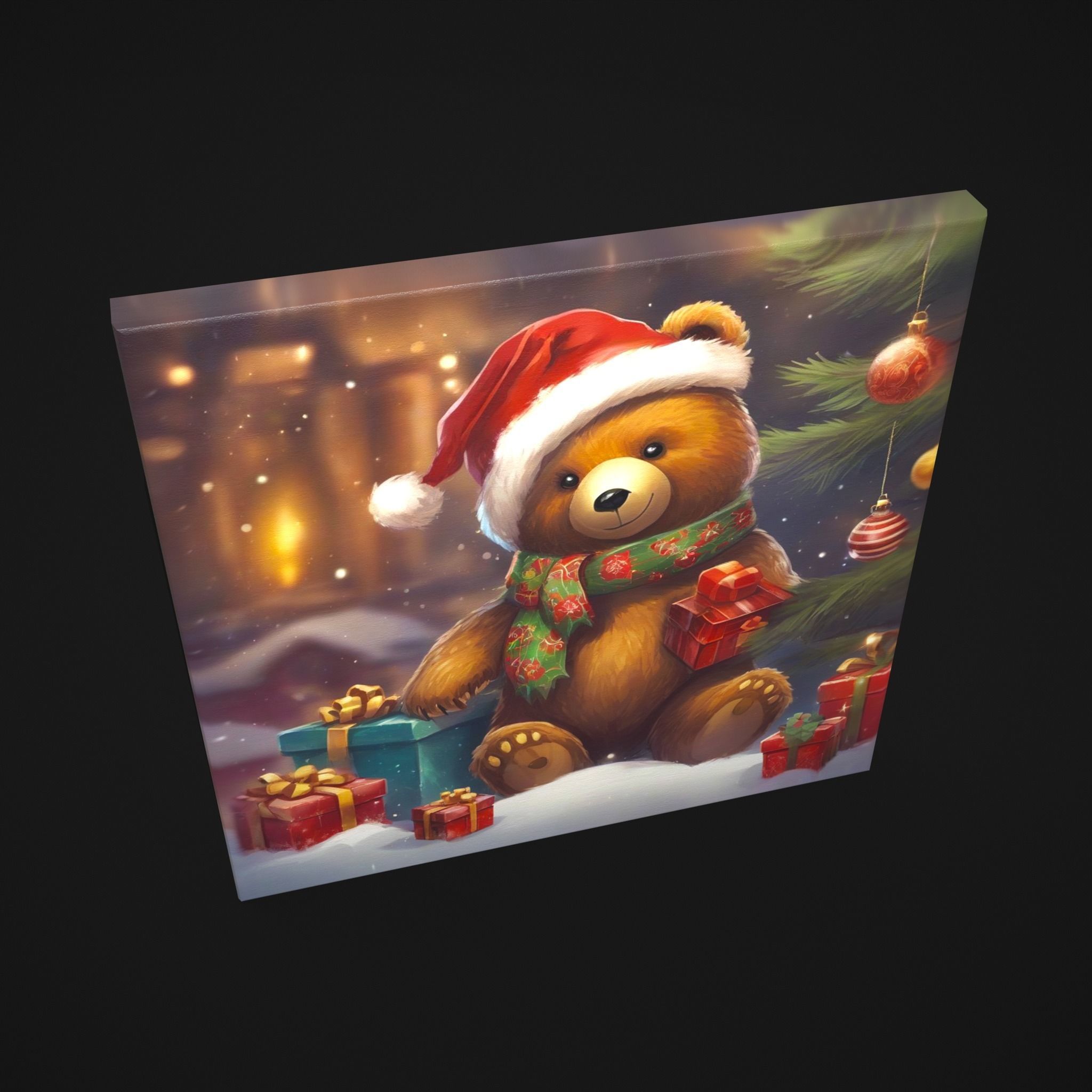 Christmas Bear Painting Two  Low-poly 3D model_9