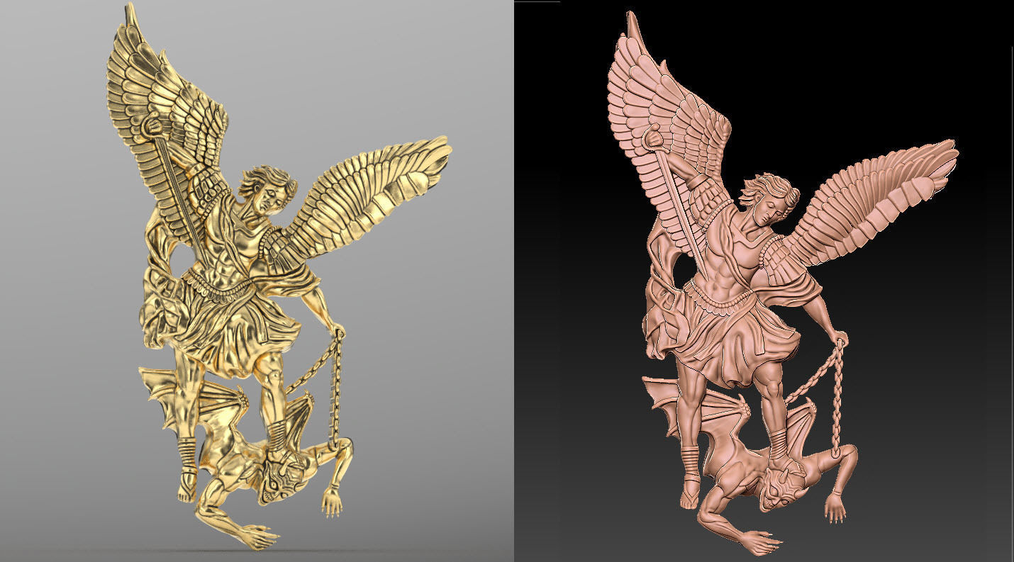 Archangel Michael pendant  3D print model_18