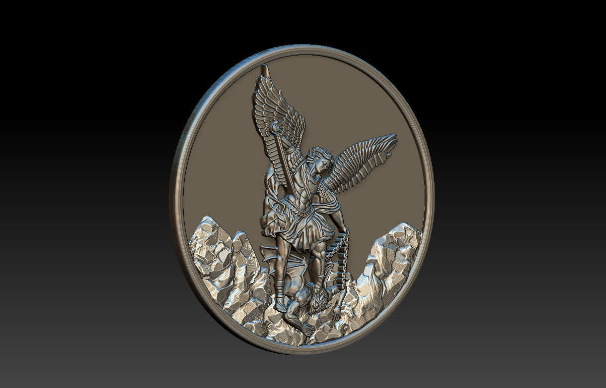 Archangel Michael pendant  3D print model_12