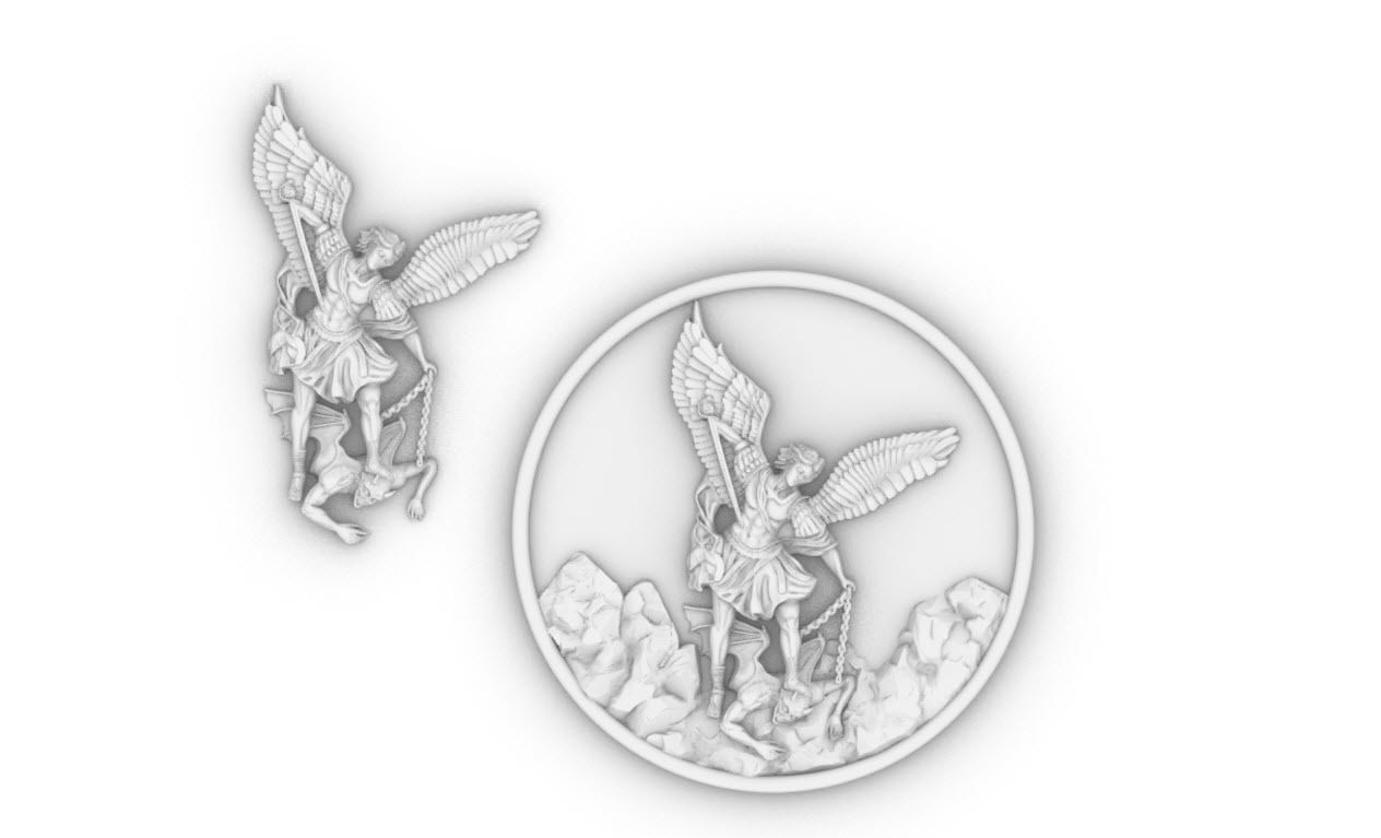 Archangel Michael pendant  3D print model_11
