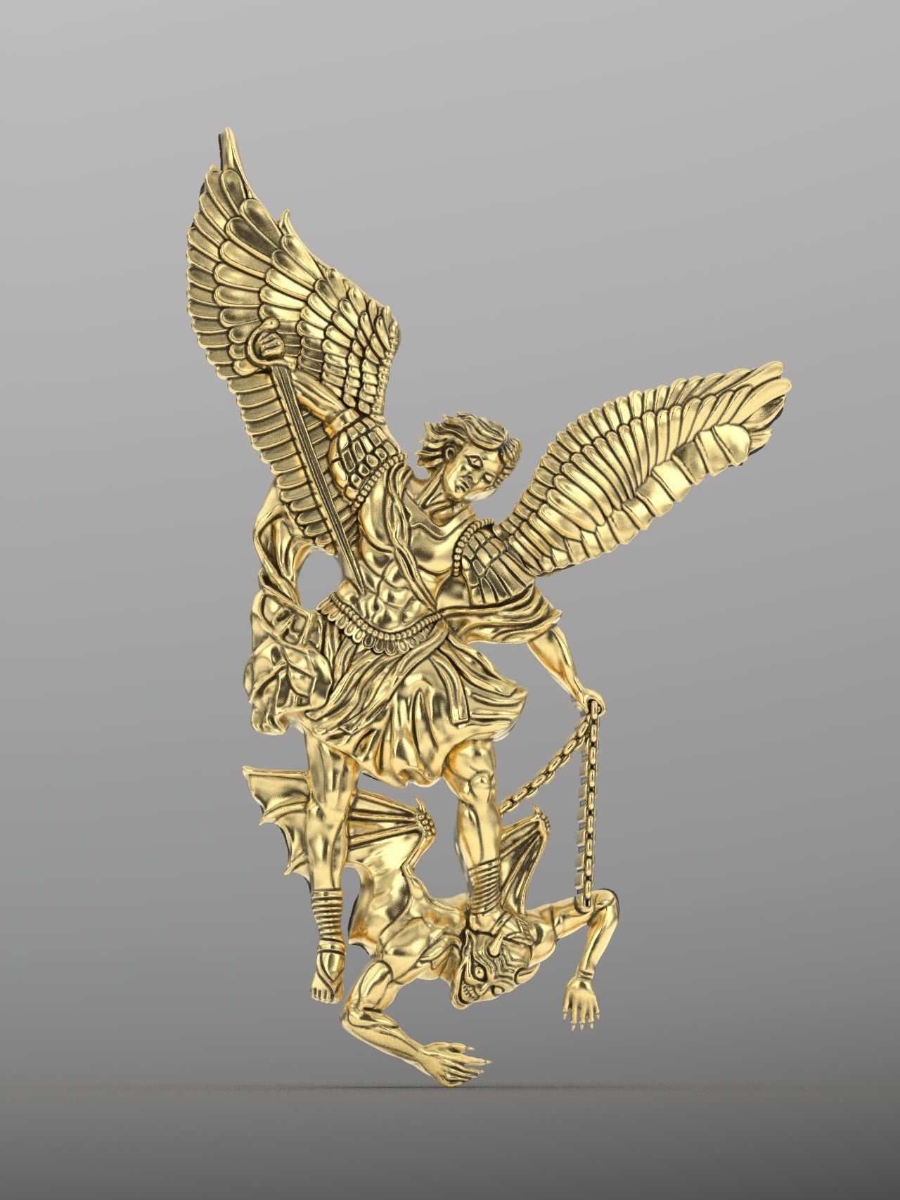 Archangel Michael pendant  3D print model_19