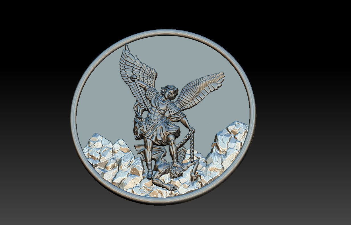 Archangel Michael pendant  3D print model_9