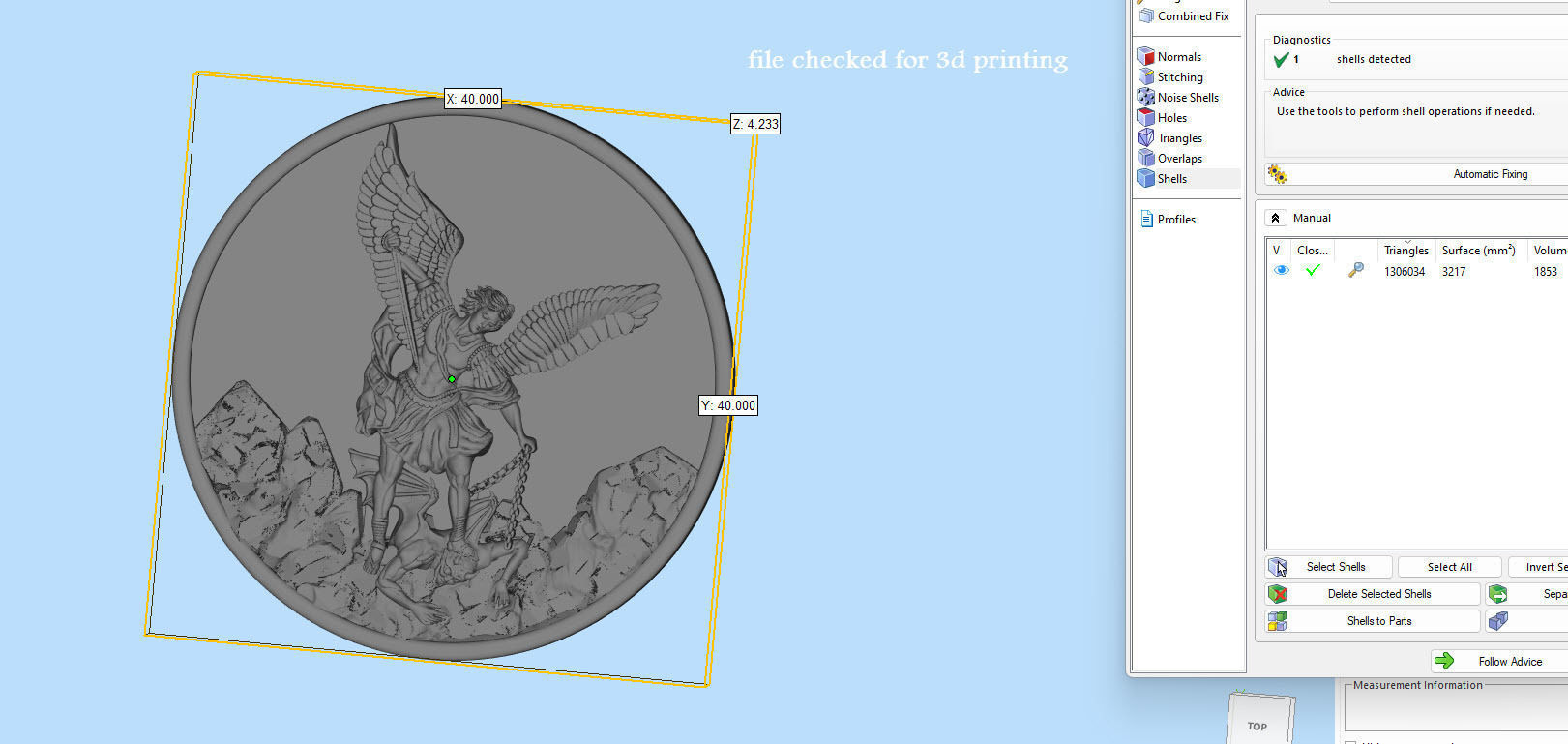 Archangel Michael pendant  3D print model_5