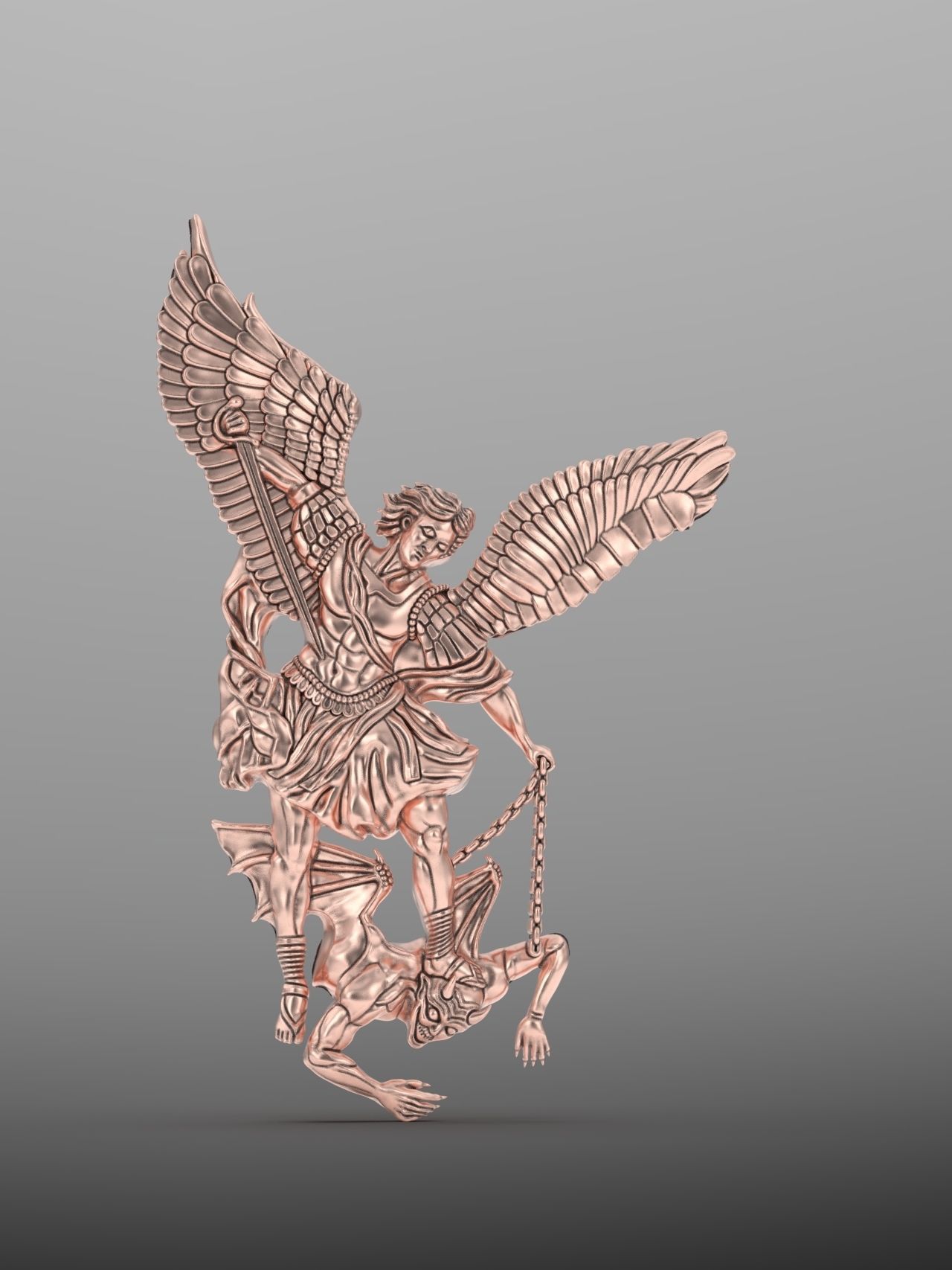 Archangel Michael pendant  3D print model_25
