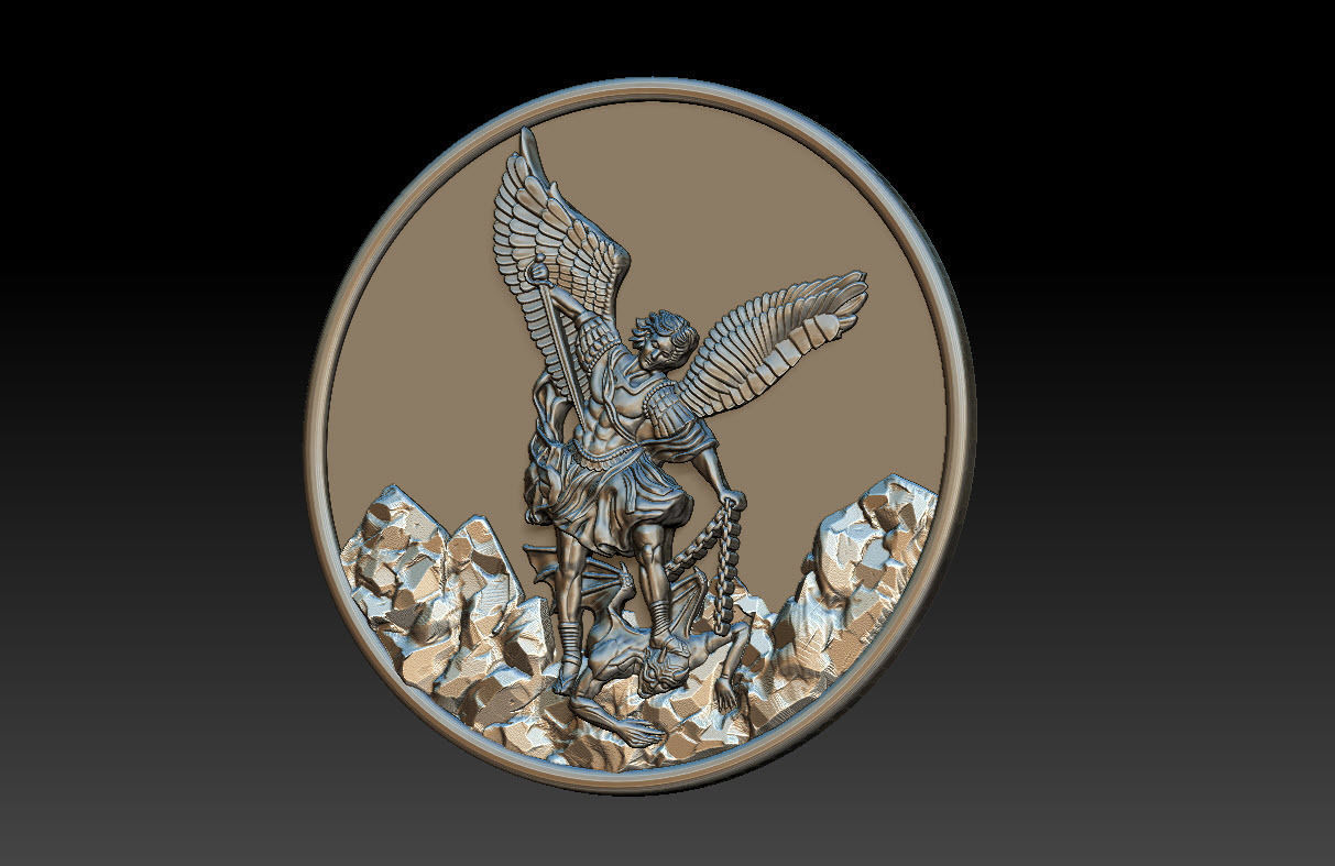 Archangel Michael pendant  3D print model_6