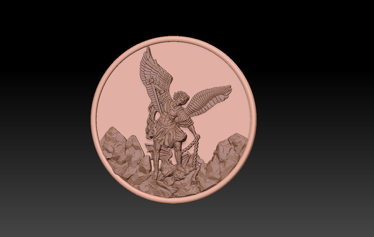 Archangel Michael pendant  3D print model_10