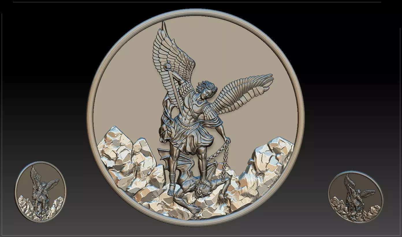 Archangel Michael pendant  3D print model_0