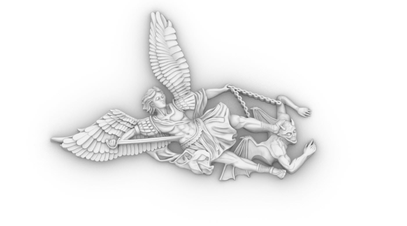 Archangel Michael pendant  3D print model_17