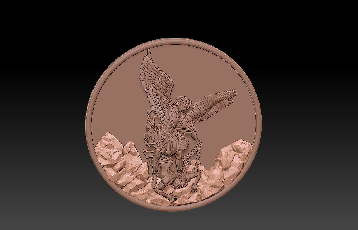 Archangel Michael pendant  3D print model_8