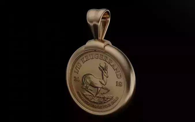 tenth ounce gold south African Krugerrand coin bezel frame mount