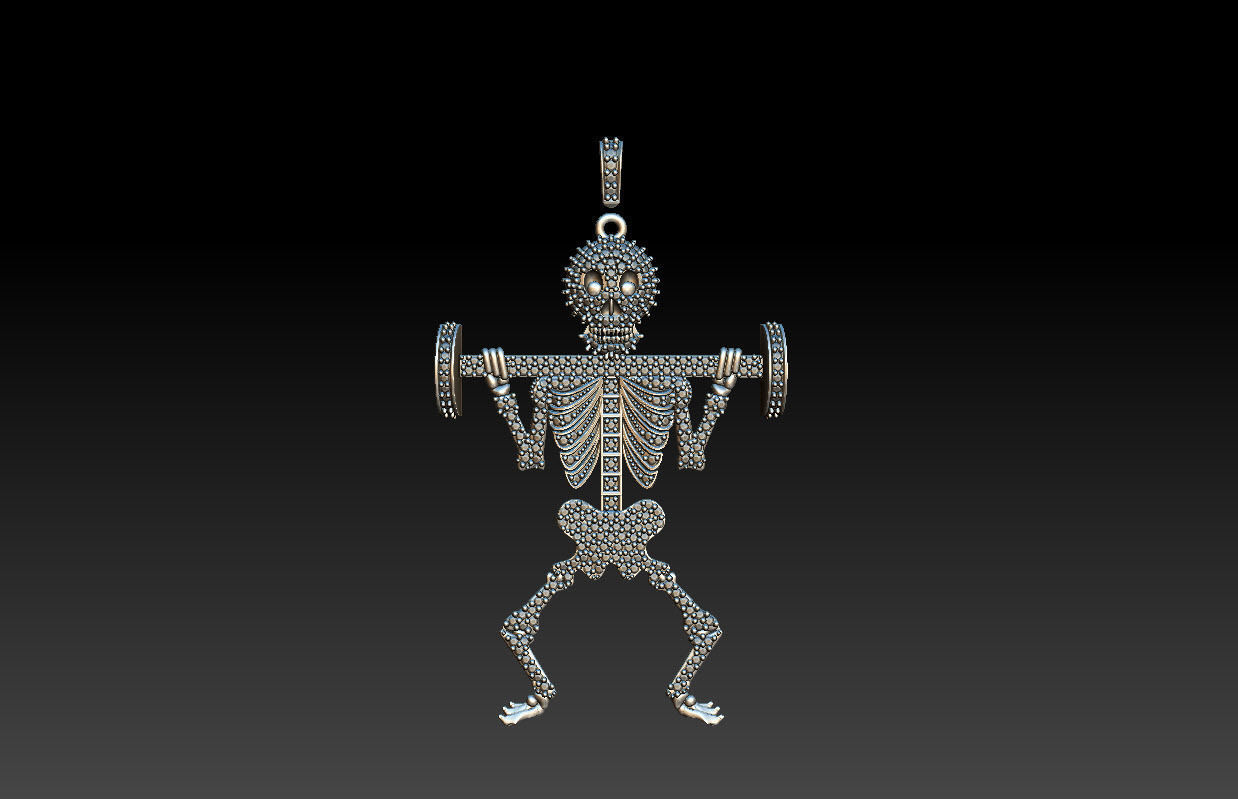 skull diamond bodybuilding  3D print model_9